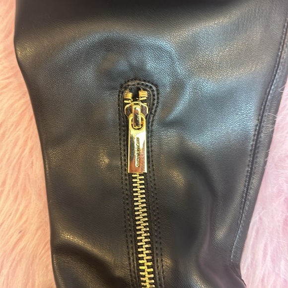Michael Kors black leather over the knee heeled boots size 6.5 - Picture 5 of 7